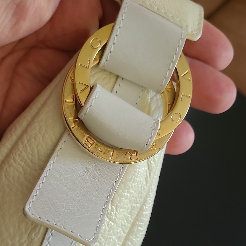 Bulgari Cream Hobo Bag with Gold Accents - Picture 7 of 15